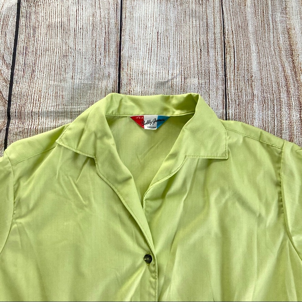 1960s Button up Blouse Short Sleeve Top - Picture 2 of 9